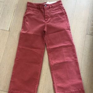 High Waist Wide Leg Crop Jeans